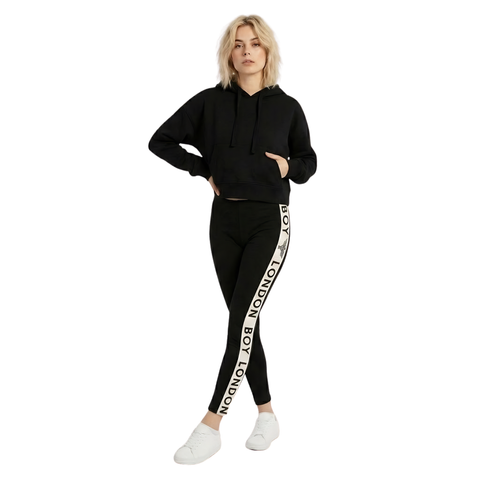 Pants Deportivo Ajustado Negro Mujer Letras Boy London