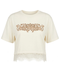 Crop Top Boy London Bordado Floral Dorado Crema Mujer