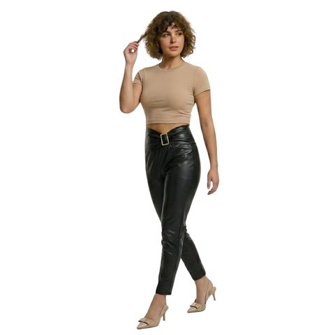 Leggins Vinipiel Negro Para Dama Casual Elegante Boy London