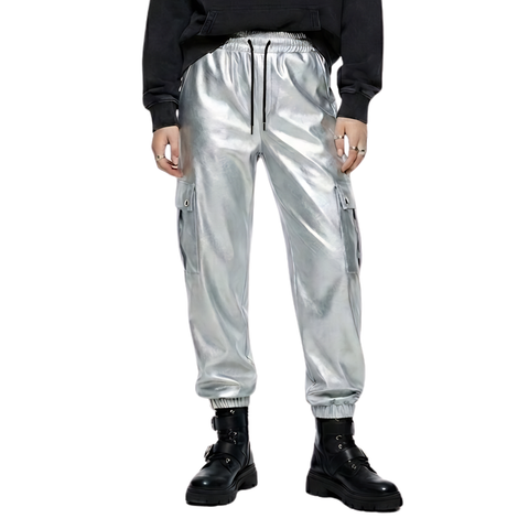 Jogger Cargo Boy London Mujer Plateado Metálico