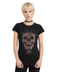 Playera Boy London Mujer Negra Calavera Rosa Gold