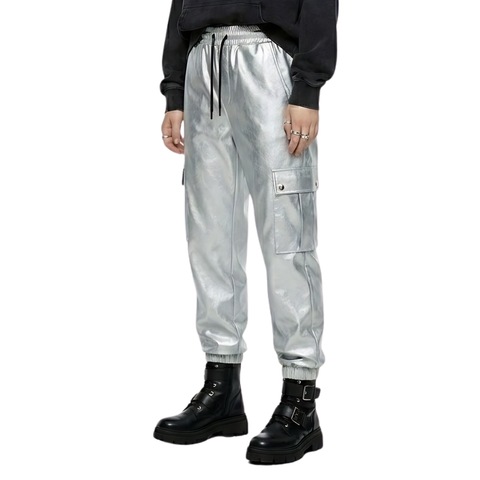 Jogger Cargo Boy London Mujer Plateado Metálico