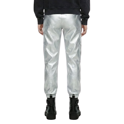 Jogger Cargo Boy London Mujer Plateado Metálico
