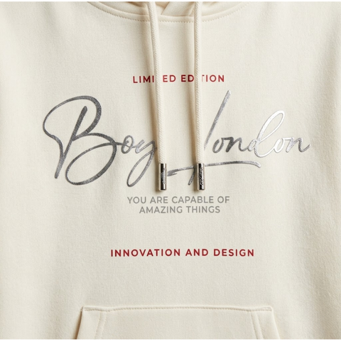 Sudadera Boy London Mujer Crema Plateado Limited