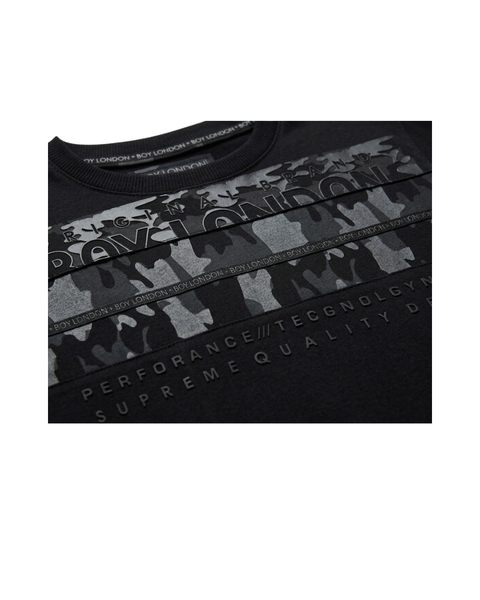 Playera Boy London Hombre Negra Lettering Pintado