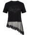 Playera Boy London Encaje Asimétrico Negra Mujer
