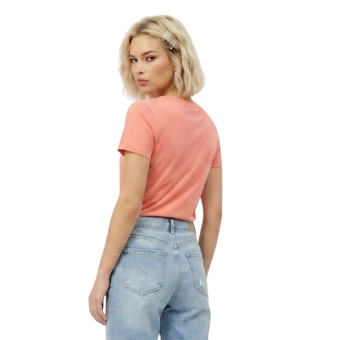 Playera Boy London Mujer Coral Plateado Perlas
