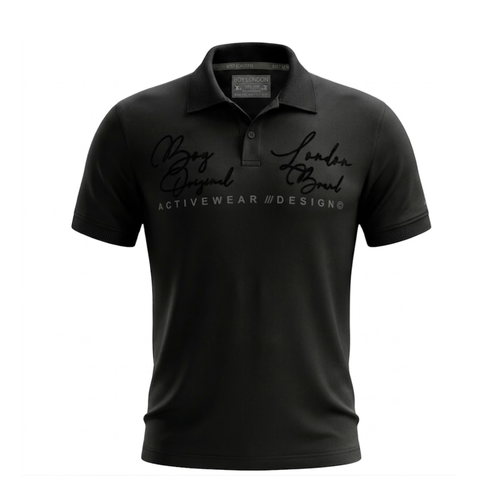 Playera Polo Boy London Hombre Negra Slim Firma