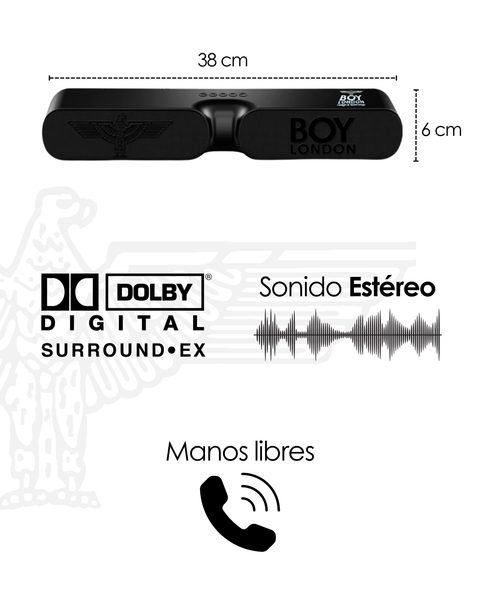 Bocina Bluetooth Boy London Negra Portátil Estéreo