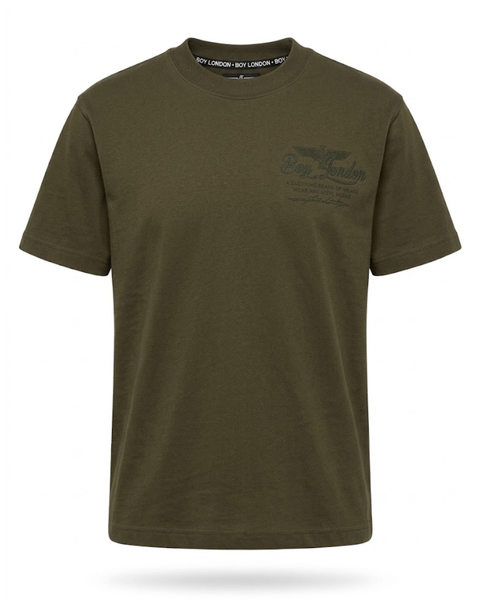 Playera De Hombre Boy London Águila Relieve Tonal Verde Olivo Militar