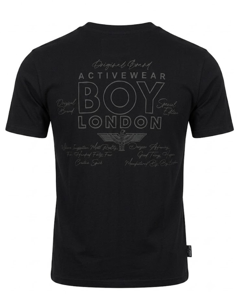 Playera Negra Hombre Boy London Logo Tono Sobre Tono