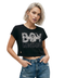 Crop Top Boy London Mujer Negro Zebra Foil Plata