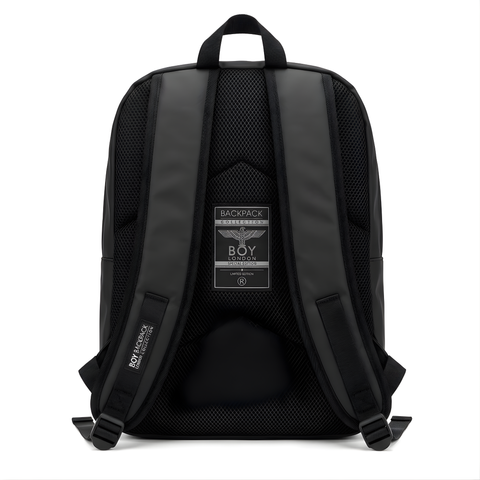 Mochila Boy London Negra Letras Metal Cromado Premium