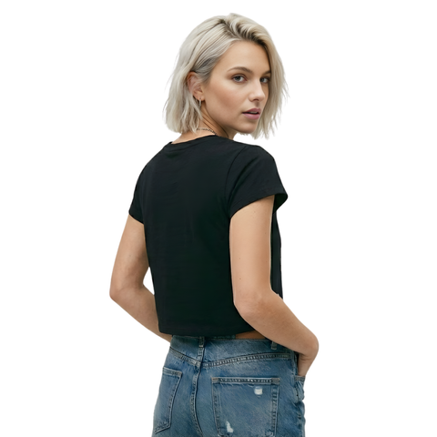 Crop Top Boy London Mujer Negro Zebra Foil Plata