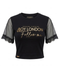 Crop Top Boy London Follow Me Foil Dorado Tul Negro Mujer