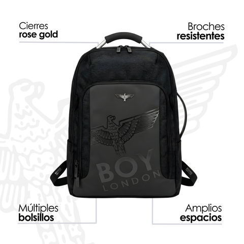 Mochila Boy London Negra Águila Gran Escala Stealth