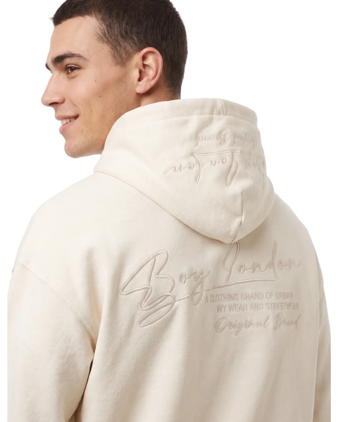 Sudadera hoodie Oversize Boy London Crema Bordado Tonal hombre
