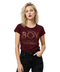 Playera Boy London Mujer Vino Pedrería Rose Gold UK