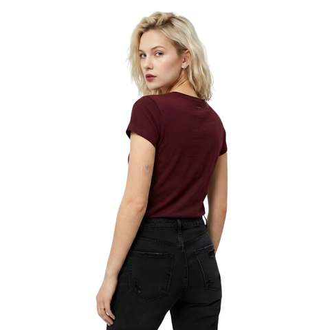 Playera Boy London Mujer Vino Pedrería Rose Gold UK