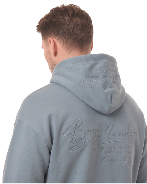 Sudadera Hoodie Oversize Boy London Azul Acero Bordado hombre