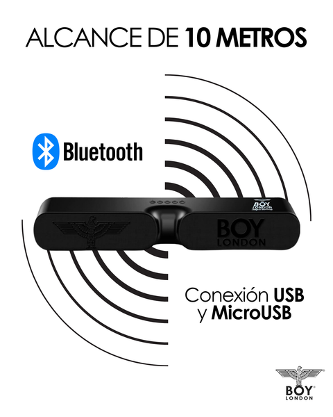 Bocina Bluetooth Boy London Negra Portátil Estéreo