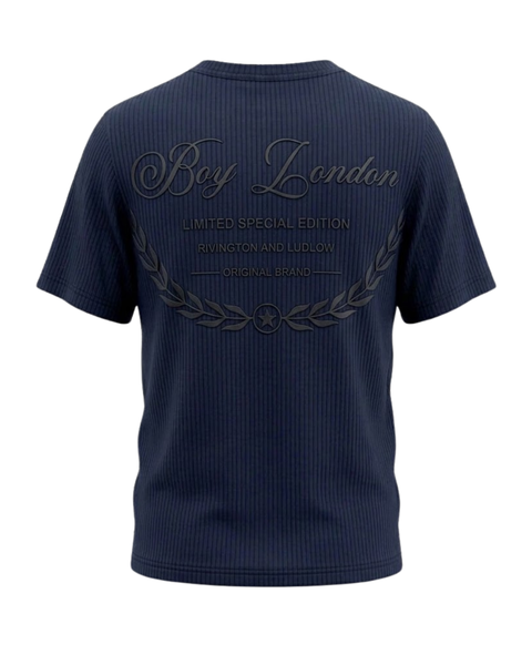 Playera rayada Boy London Azul Marino