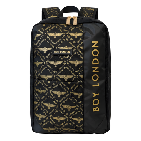 Mochila Boy London Negra Monograma Dorado Premium