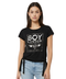 Blusa Boy London Mujer Negra Plata Nudos Costados