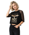 Blusa Boy London Mujer Negra Mesh Dorado Walking Strong