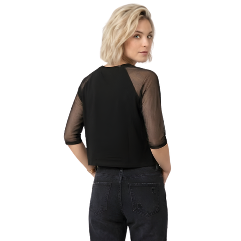 Blusa Boy London Mujer Negra Mesh Dorado Walking Strong