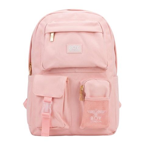 Mochila Boy London Mujer Rosa Cierres Dorados Premium