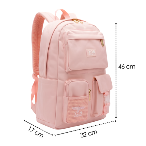 Mochila Boy London Mujer Rosa Cierres Dorados Premium
