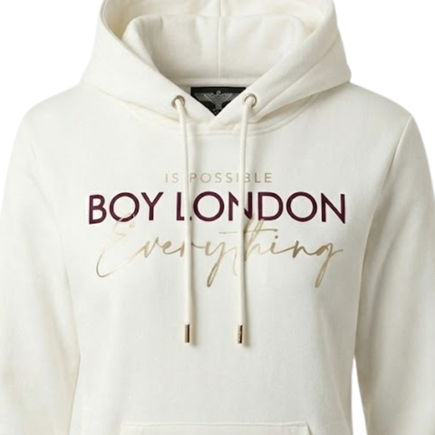 Sudadera Hoodie Blanca Casual Para Mujer Boy London