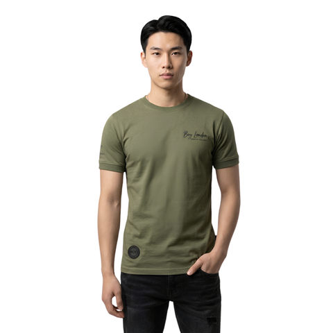 Playera Verde Olivo Hombre Cuello Redondo Boy London