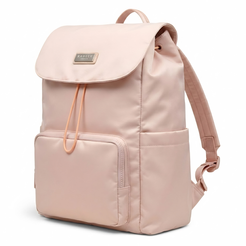 Mochila Boy London Mujer Rosa Solapa Nylon Satinado