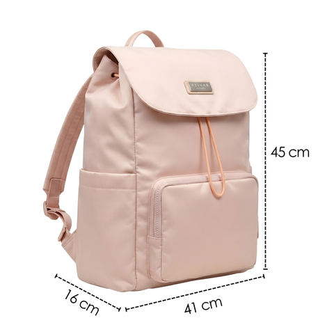Mochila Boy London Mujer Rosa Solapa Nylon Satinado