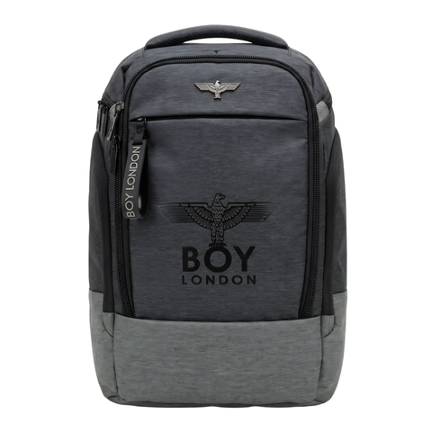 Mochila Boy London Gris Bicolor Águila Metálica Amplia