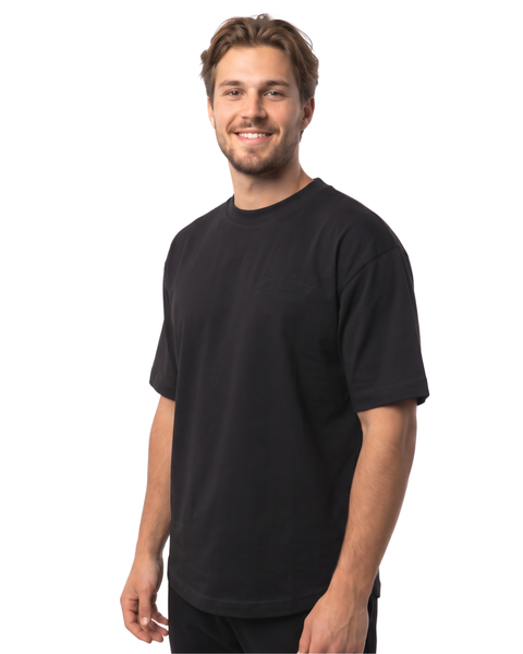Playera Oversize Boy London Negro Relieve Tonal