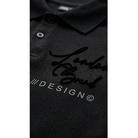 Playera Polo Boy London Hombre Negra Slim Firma
