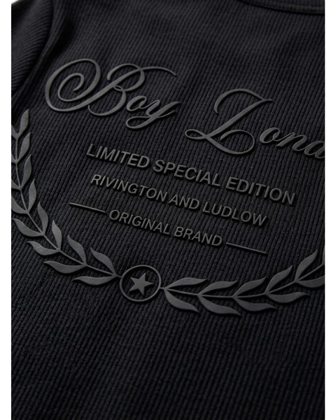 Playera Acanalada Boy London Negro Águila Tonal