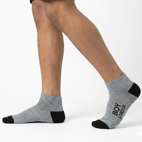 6 Pares Calcetines Boy London Hombre Tobilleros Gris