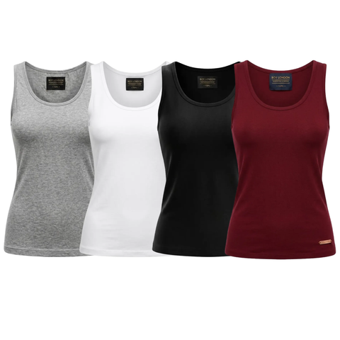 Pack Basics de Dama 4 Playeras Lisas de Mujer