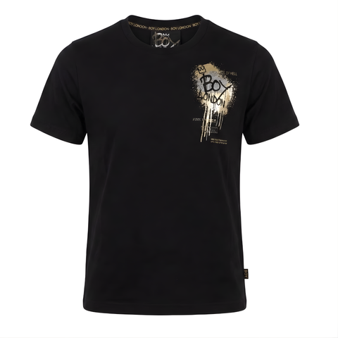 Playera Boy London Negra Metálico Grafiti Foil Original
