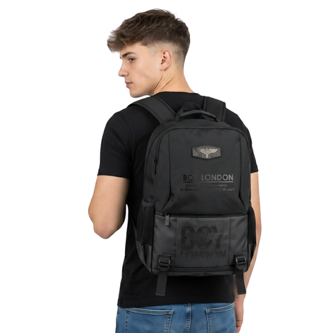 Mochila Boy London Negra Quality Assured Panel Mesh