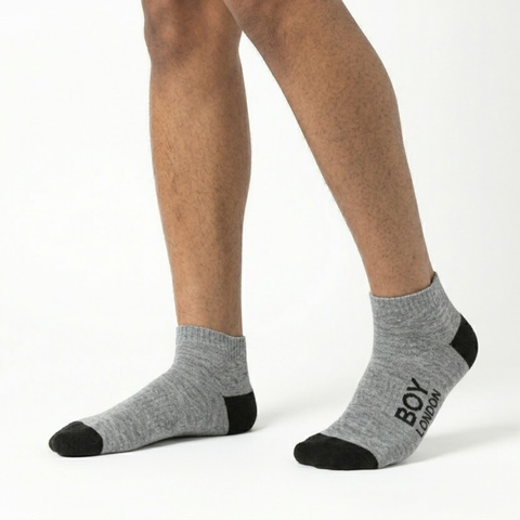 6 Pares Calcetines Boy London Hombre Tobilleros Gris