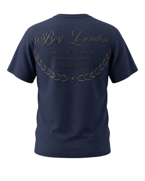 Playera Acanalada waffle Boy London Azul Marino Águila