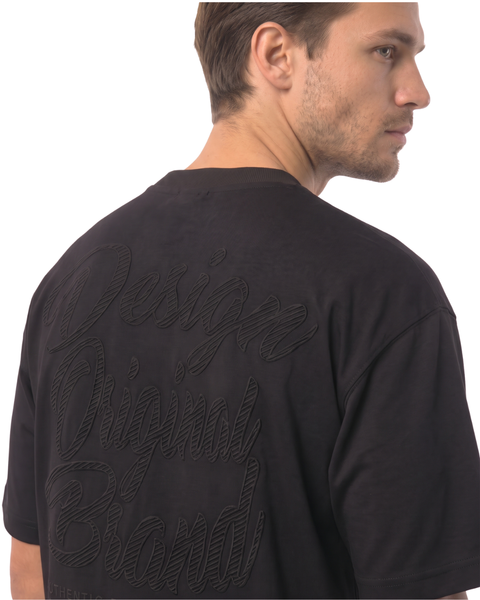 Playera Oversize Boy London Negro Relieve Tonal