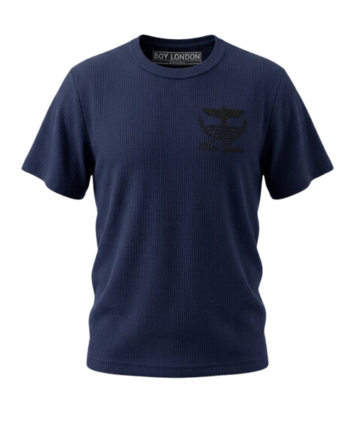 Playera Acanalada waffle Boy London Azul Marino Águila