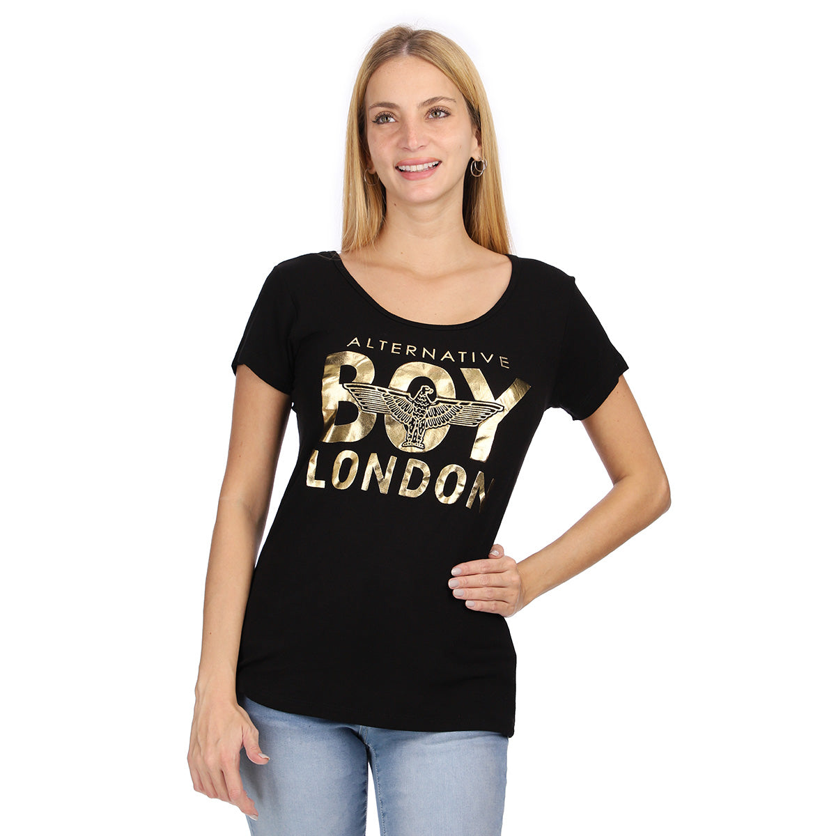 Playera Negra Para Mujer Transpirable Ligera Boy London