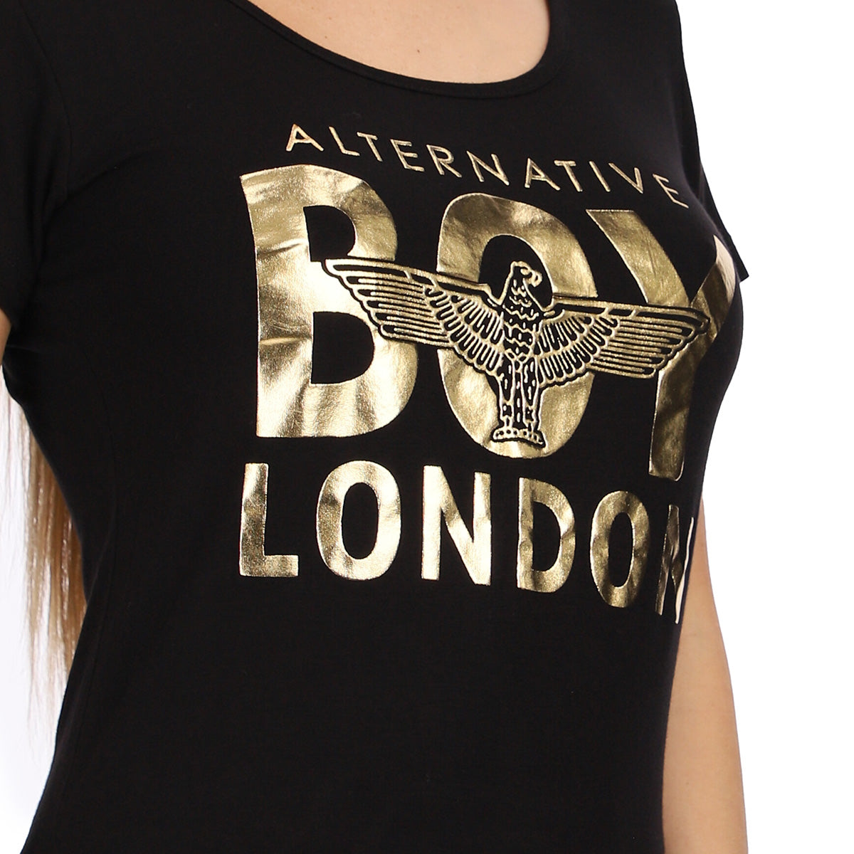 Playera Negra Para Mujer Transpirable Ligera Boy London